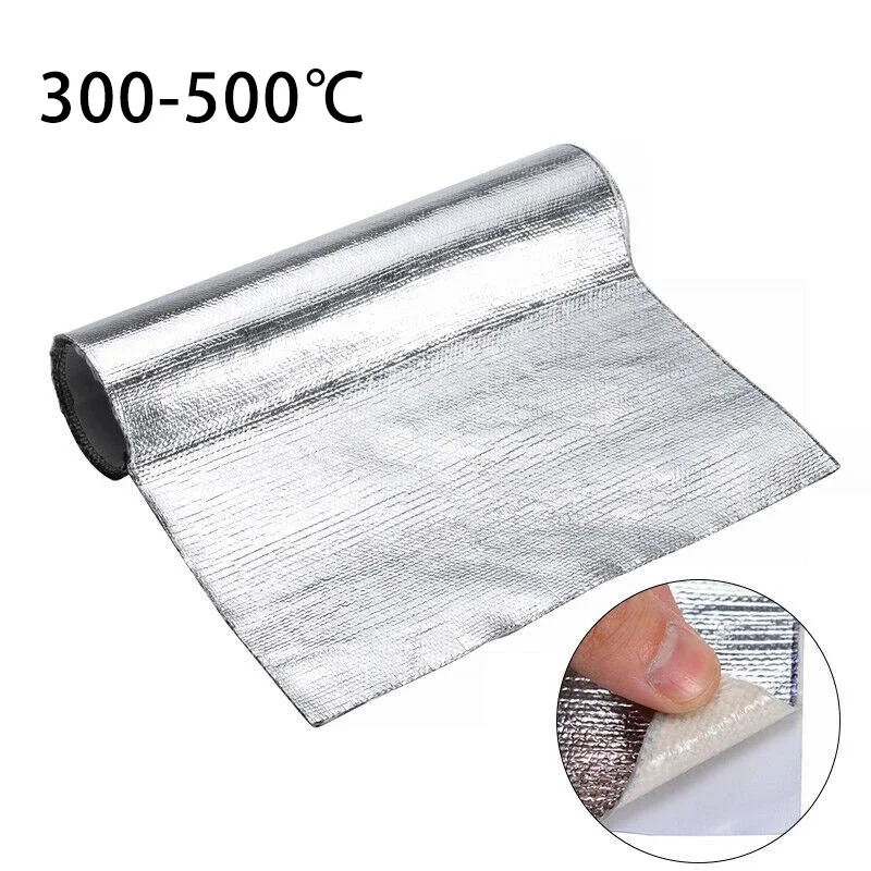 Car Heat Protection Foil Film High Temperature Resistant Fiberglass Aluminum Foil Tape Cloth Self-adhesive Heat Insulation Mat