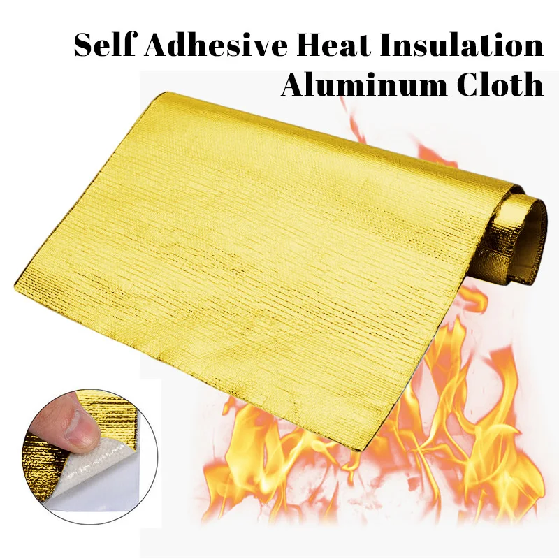 Car Heat Protection Foil Film High Temperature Resistant Fiberglass Aluminum Foil Tape Cloth Self-adhesive Heat Insulation Mat