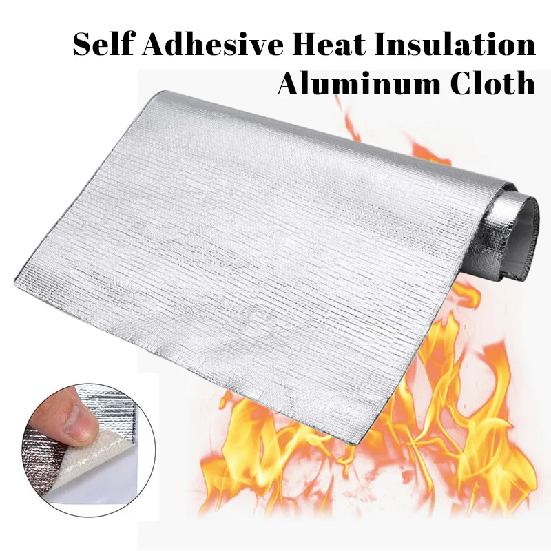 Car Heat Protection Foil Film High Temperature Resistant Fiberglass Aluminum Foil Tape Cloth Self-adhesive Heat Insulation Mat