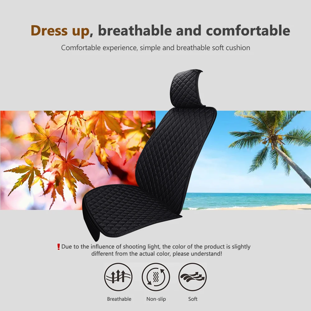 Universal Flax Car Seat Cover Front Rear Cushion Comfortable Breathable Protector Mat Four Season Pad Auto Interior Accessories