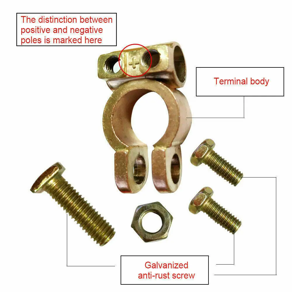 1 Pair Or 2 Pairs Batteries Terminals Leisure Battery Terminals Connectors Clamps Car Van Caravan Motorhome 12V