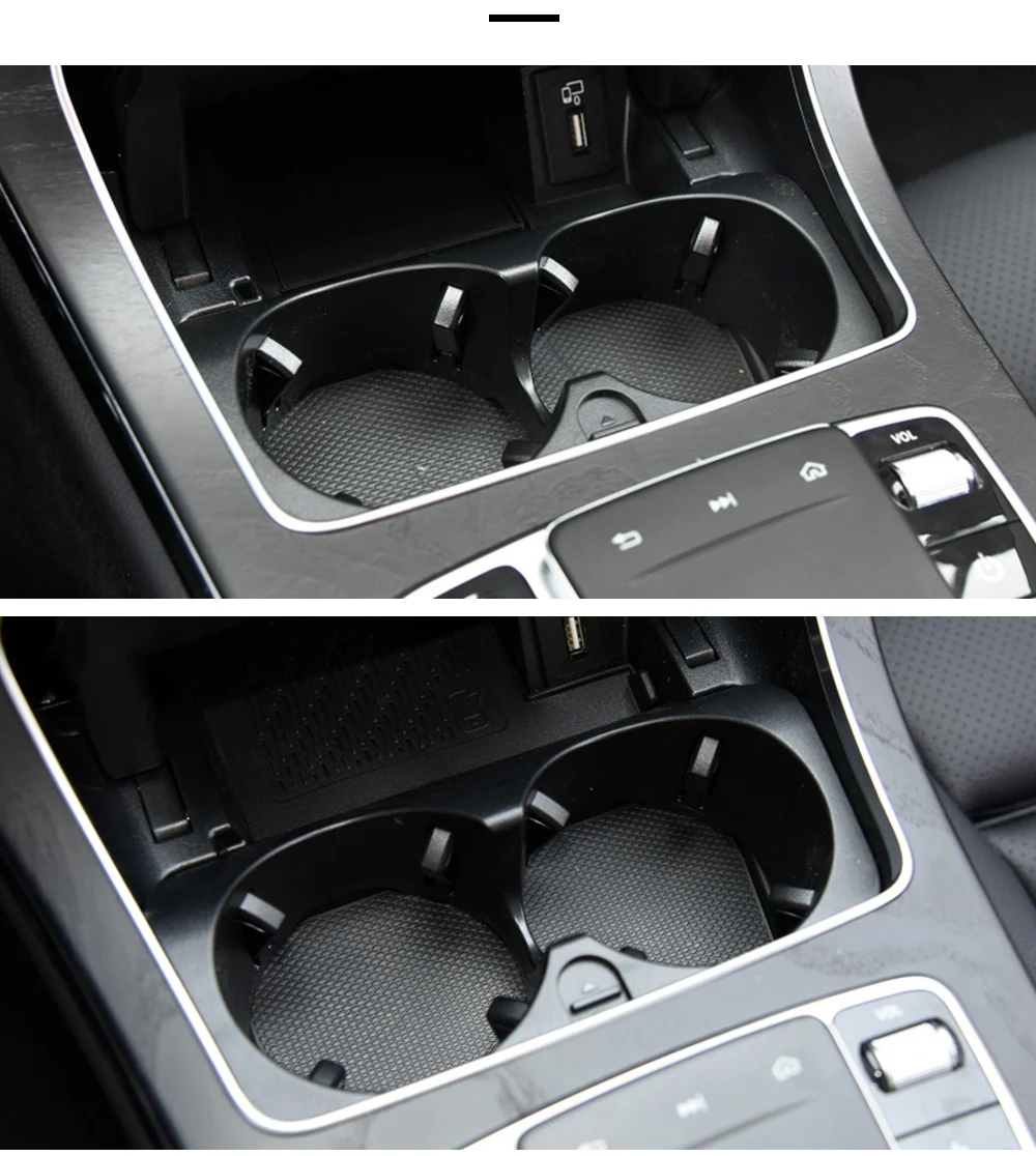 For Mercedes-Benz Center Console Water Cup Holder Insert Drinks C Class W205 E W213 GLC W253 V Class W447 A2056800691