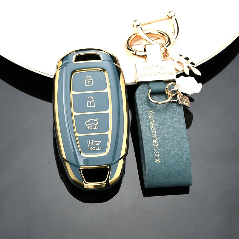 TPU Auto Shell Fob for Hyundai Elantra Grandeur Accent Solaris Sonata Palisade Kona Creta I20 I30 IX35 IX25 Car Key Case Cover