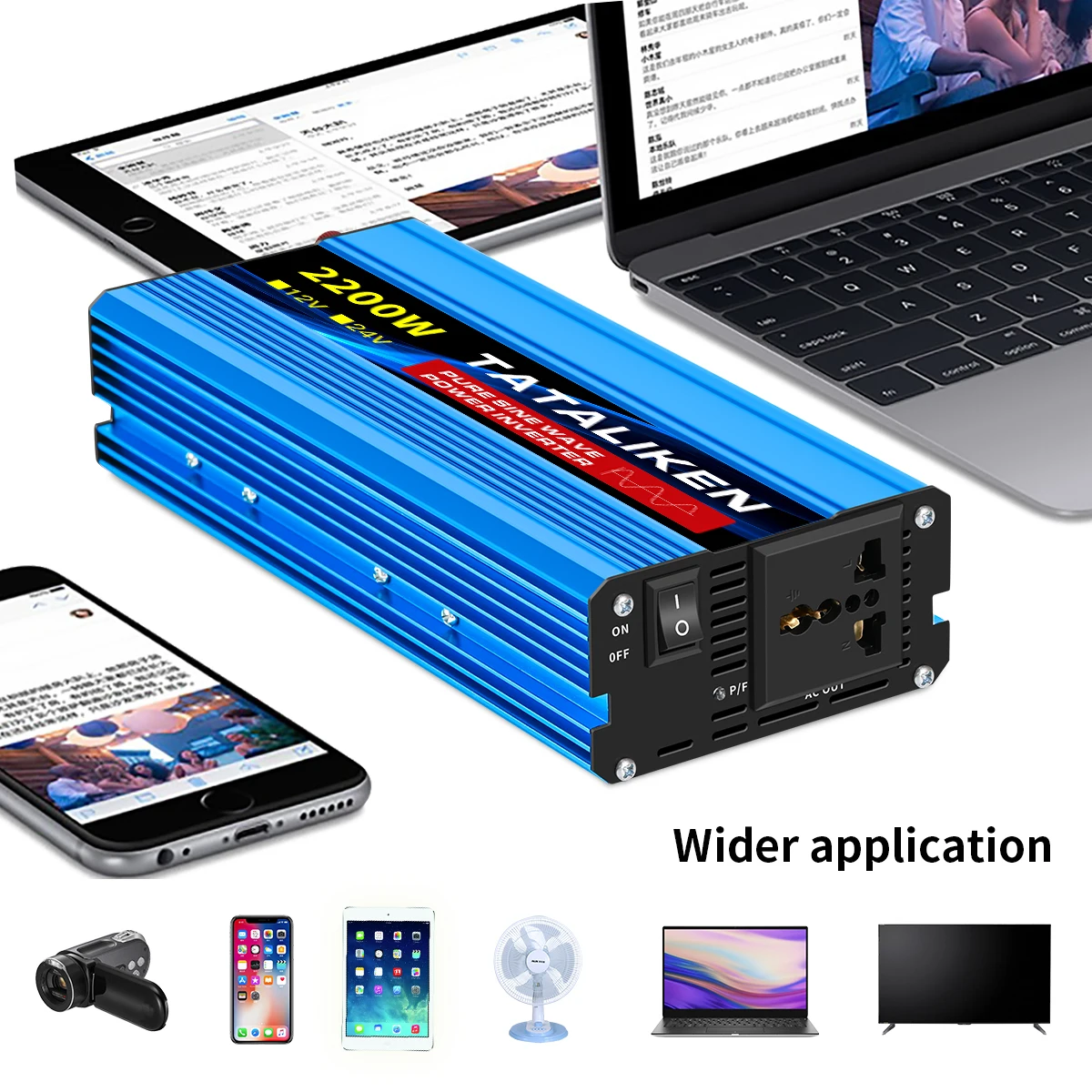 Pure Sine Wave Inverter 1000W-4000W DC 12V and 24V to AC 220V 50hz Power Inverter Charger Adapter Universal Socket