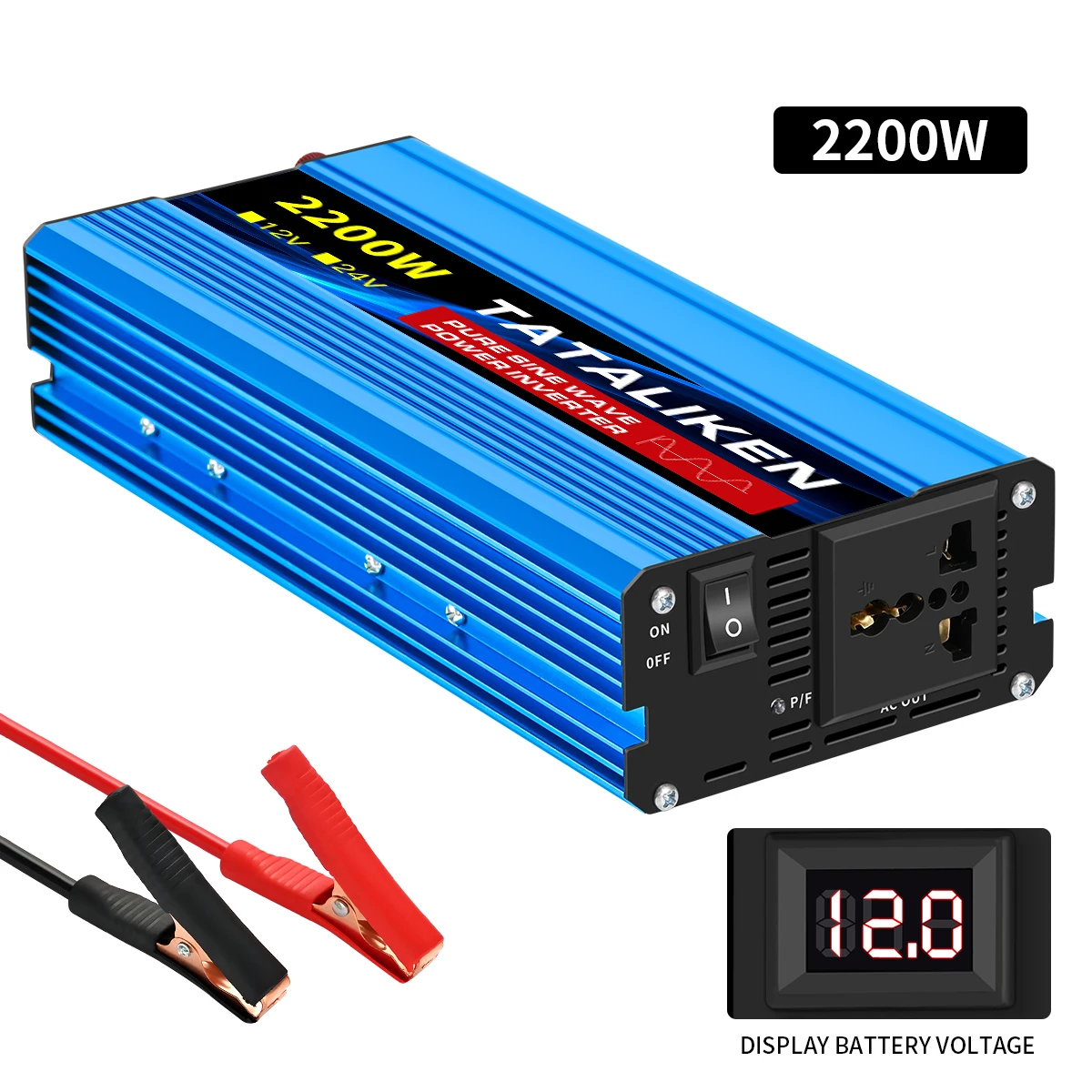 Pure Sine Wave Inverter 1000W-4000W DC 12V and 24V to AC 220V 50hz Power Inverter Charger Adapter Universal Socket