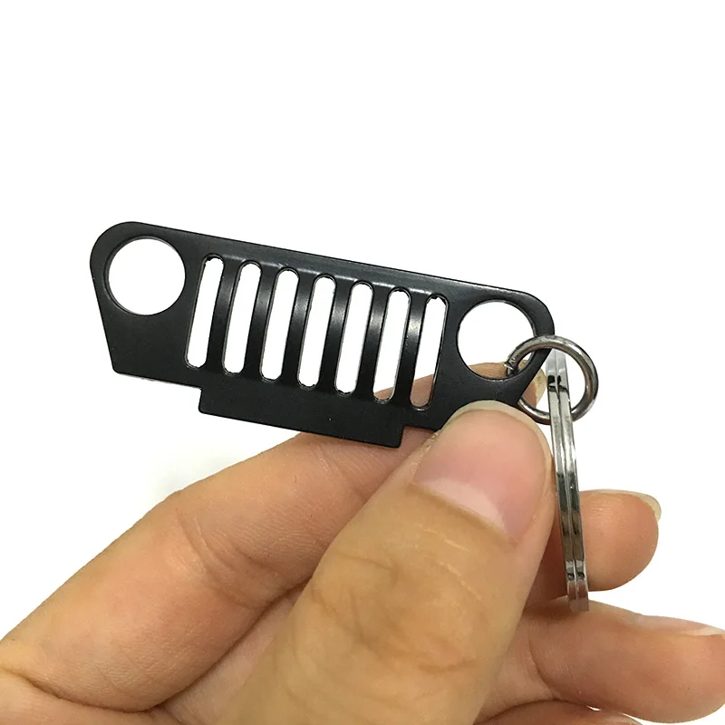 1PC Universal Medium Grid Keychain Key Ring for Jeep CJ JK TJ YJ XJ Car Front Grill Design Car Nini Cute Grill Keychain