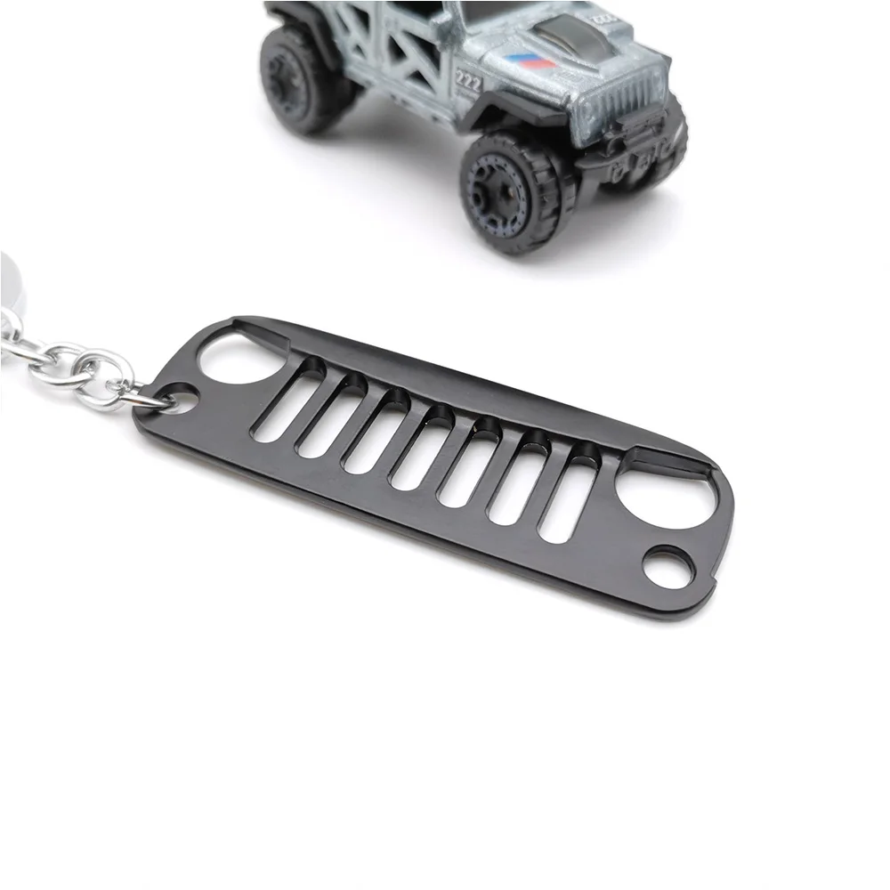 1PC Universal Medium Grid Keychain Key Ring for Jeep CJ JK TJ YJ XJ Car Front Grill Design Car Nini Cute Grill Keychain