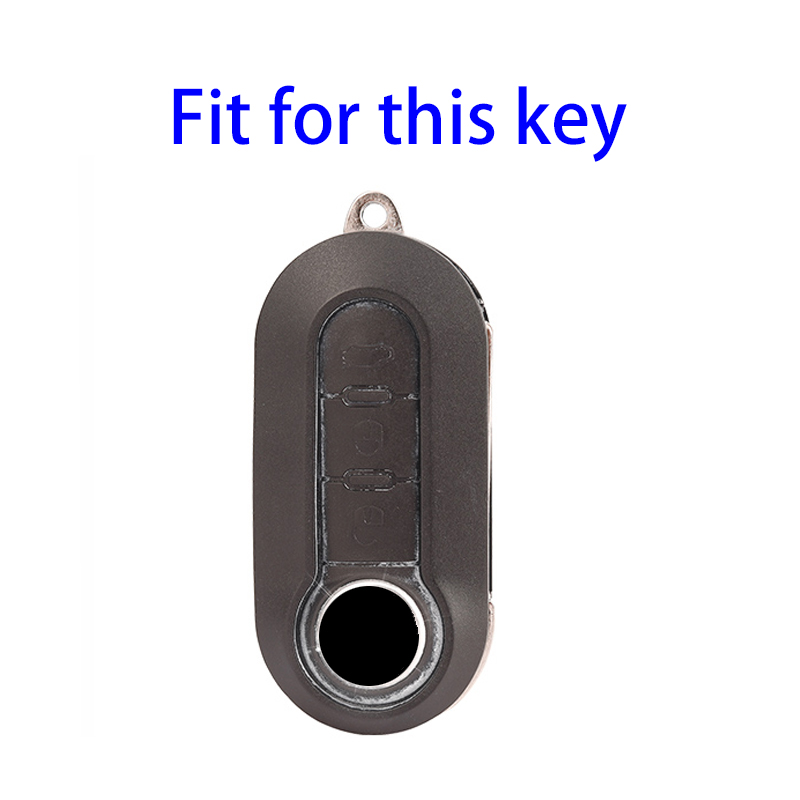 3 Buttons for Fiat 500 Ducato Panda Punto Gold TPU Car Flip Folding Key Case Cover Remote Key Shell Holder Protecor Keychain