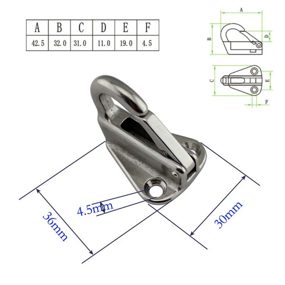 2 X Marine 316 Stainless Steel Spring Snap Fending Hook Fender Boat Hardware Marine Boat Spring Locked Fender Hooks Ready Stock