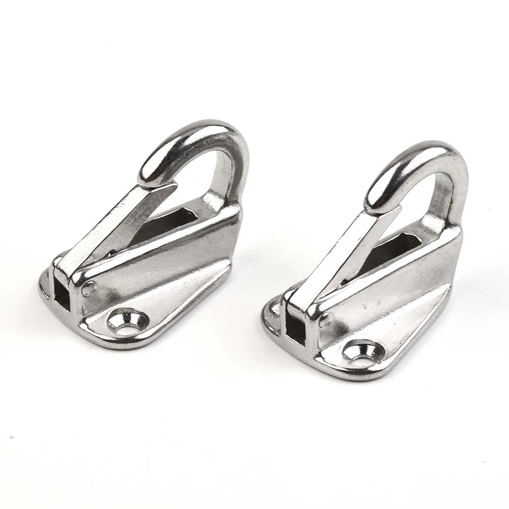 2 X Marine 316 Stainless Steel Spring Snap Fending Hook Fender Boat Hardware Marine Boat Spring Locked Fender Hooks Ready Stock
