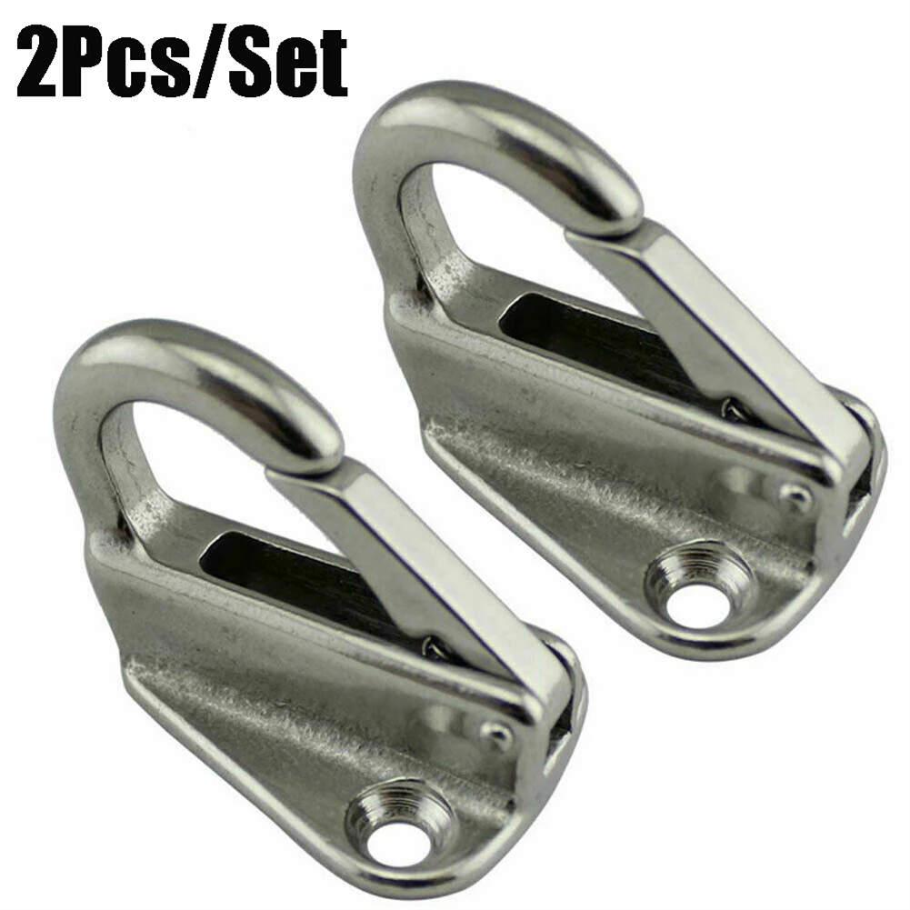 2 X Marine 316 Stainless Steel Spring Snap Fending Hook Fender Boat Hardware Marine Boat Spring Locked Fender Hooks Ready Stock