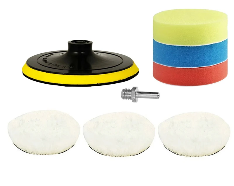 5/8Pcs 7/6/5 Inch Polishing Kit Polishing Pad Car Waxing Sponge Disk Wool Wheel for Auto Body Beauty Polisher Washing Car Gadget