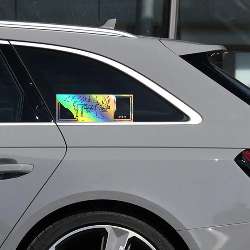 Car interior stickers, Japanese anime girl stickers, weather proof holographic stickers, automatic decoration