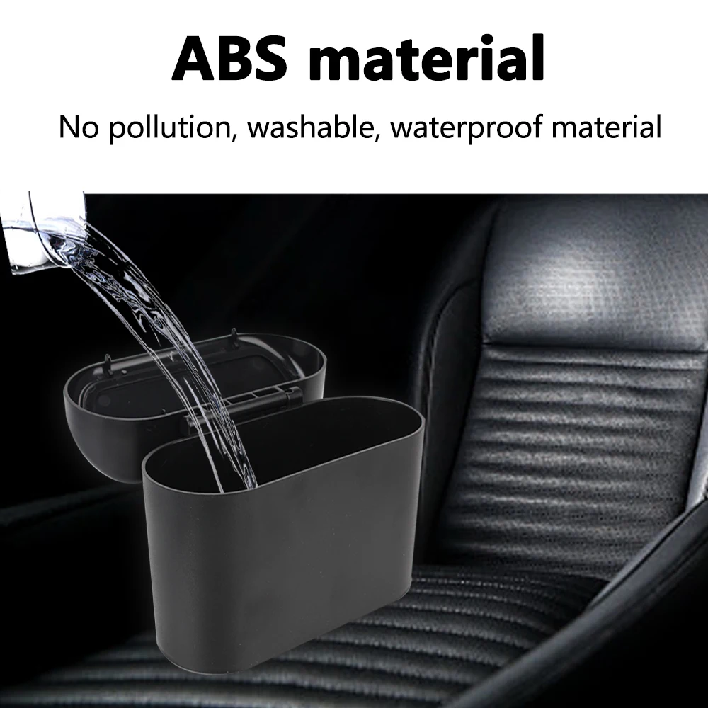 Storage Box Pressing Type Trash Can ABS Hanging Vehicle Garbage Dust Case Car Trash Bin