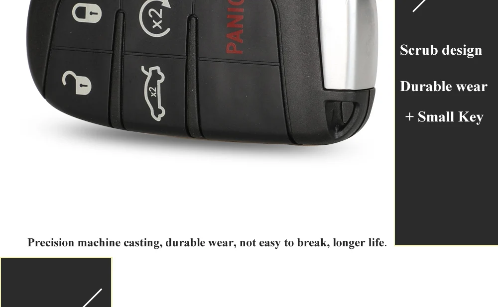 Jingyuqin For Jeep Grand Cherokee Dodge Ram 1500 Journey Charger Dart Challenger Durango Chrysler 300 Remote Key Shell 2/3/4/5BT