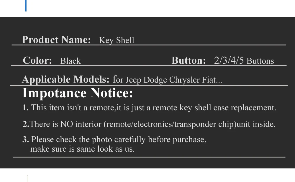 Jingyuqin For Jeep Grand Cherokee Dodge Ram 1500 Journey Charger Dart Challenger Durango Chrysler 300 Remote Key Shell 2/3/4/5BT