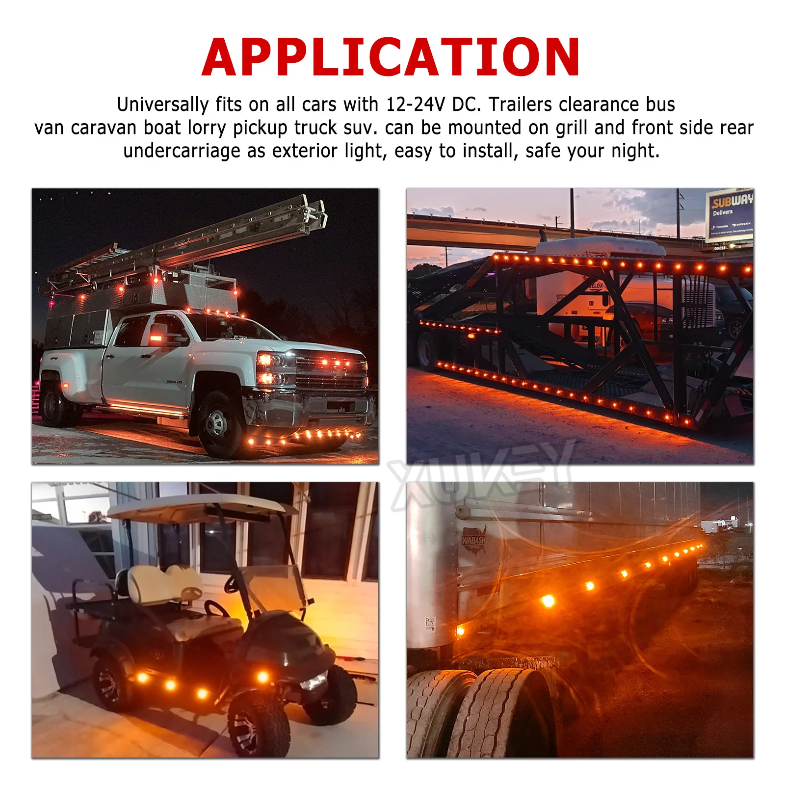 6/10x 12V 24V RED Side Mini Round 3/4" LED Marker Light Truck Trailer Boat Tractor Caravan ATV UTV RV Chassis Grille Signal Lamp