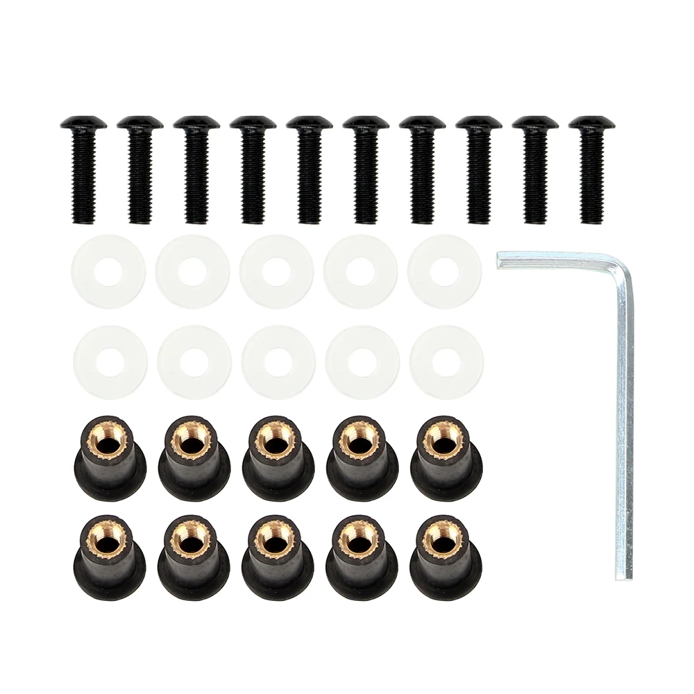 Fairing Screen Fasterners Windscreen Nut Bolt Washer Screw 10Pcs/set Universal Motorbike Windshield Fasterner Kit M5 X 15mm