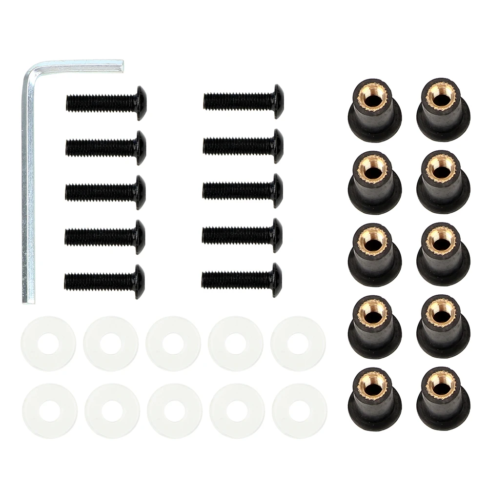Fairing Screen Fasterners Windscreen Nut Bolt Washer Screw 10Pcs/set Universal Motorbike Windshield Fasterner Kit M5 X 15mm