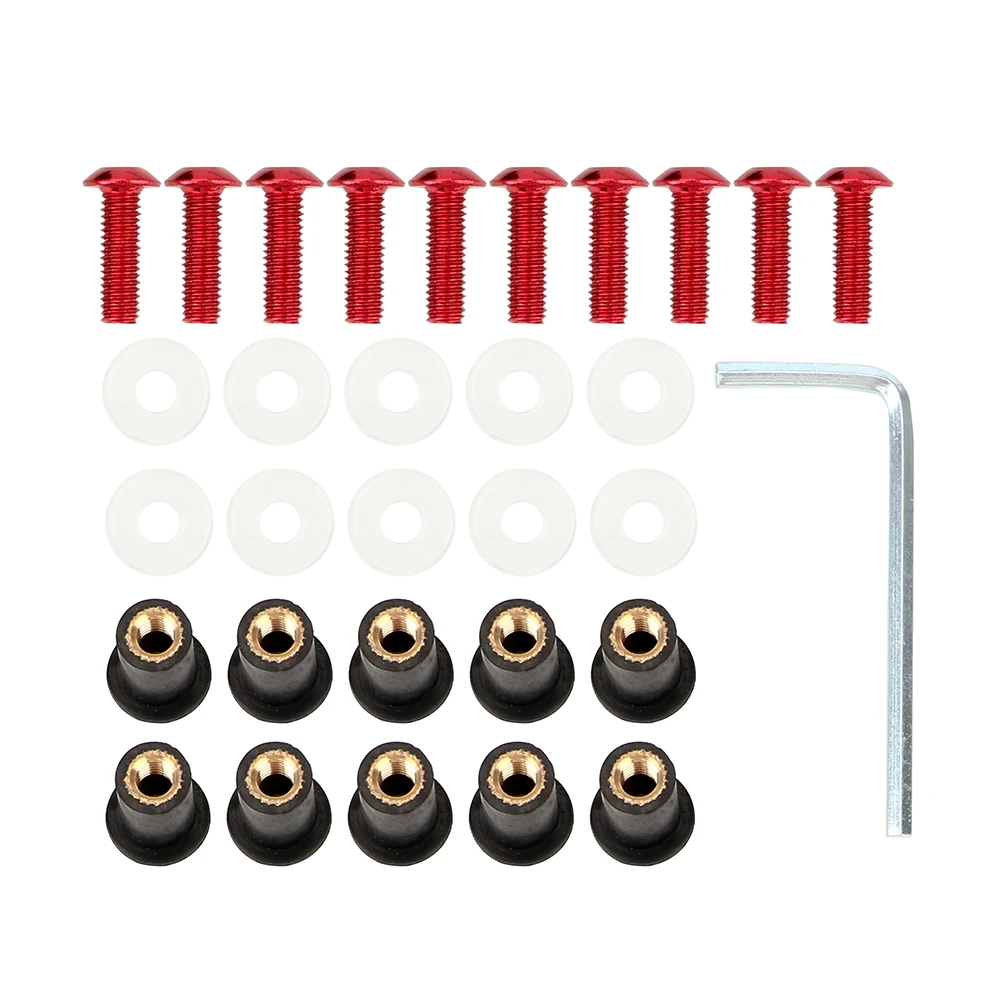 Fairing Screen Fasterners Windscreen Nut Bolt Washer Screw 10Pcs/set Universal Motorbike Windshield Fasterner Kit M5 X 15mm