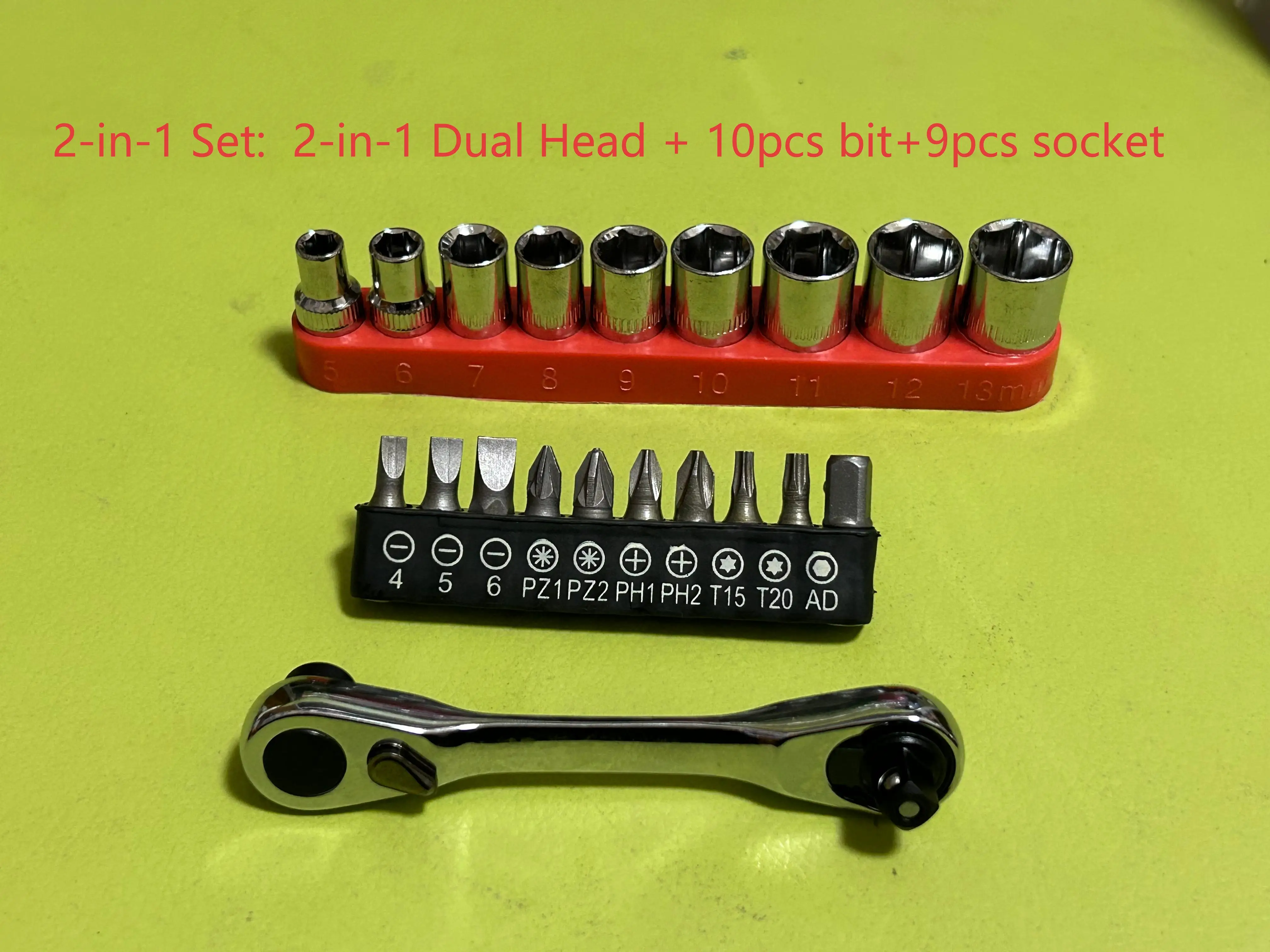 Mini Treble 1/4 Ratchet Wrench Double Ended Quick Socket Ratchet Wrench Screwdriver Hex Torque Wrenches Set Spanner