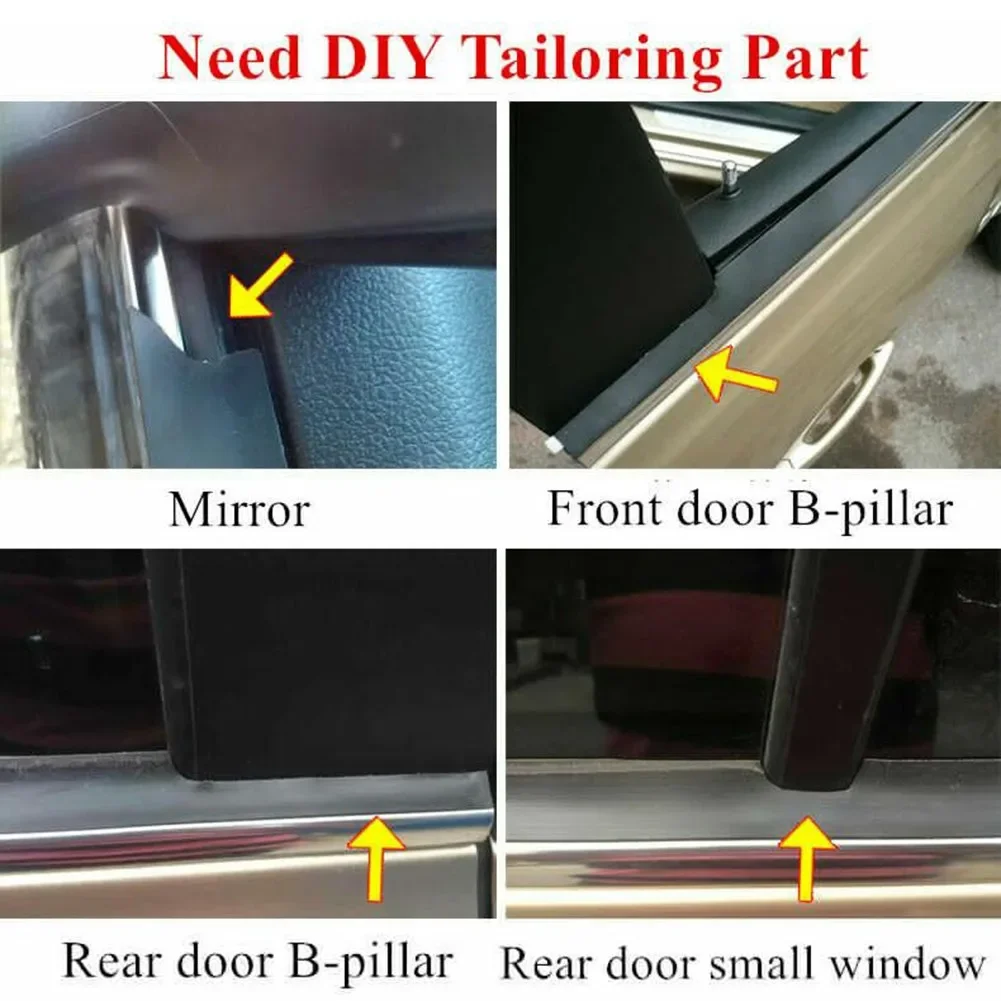 5M Car Side Door Glass Seal Weatherstrip Rain Visor Universal Sealing Strip Noise Insulation Anti-Dust Auto Interior Accessories