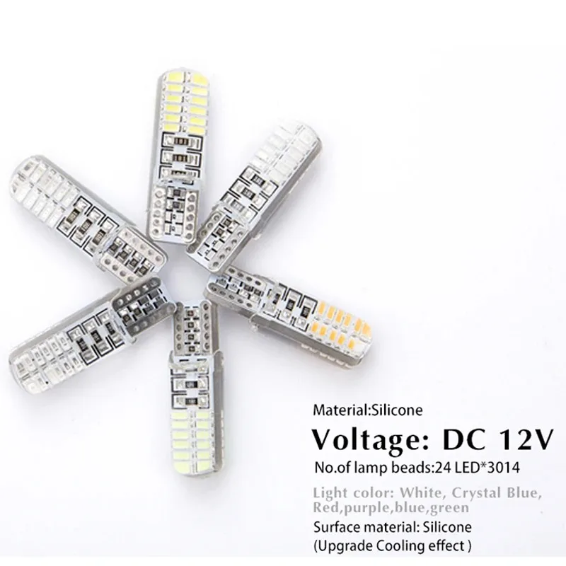 2/4/10pcs LED Silica Gel T10 Light Bulb Flashing Signal Lamp Clearance Lights Position Lamp Strobe Stoplight Warning Taillights