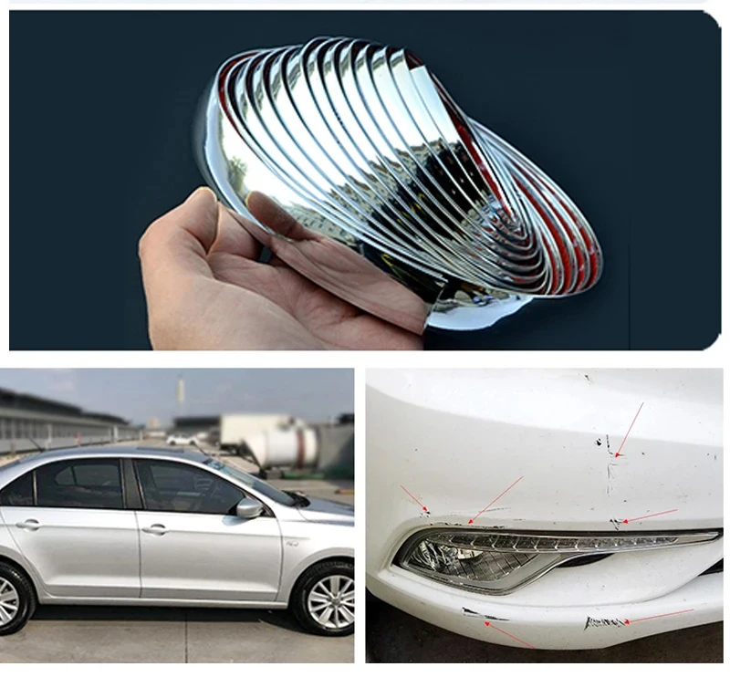 Exterior Car Chrome Body Strip Bumper Auto Door Protector Moulding Styling Trim car Lamp Sticker window trim car exterior trim