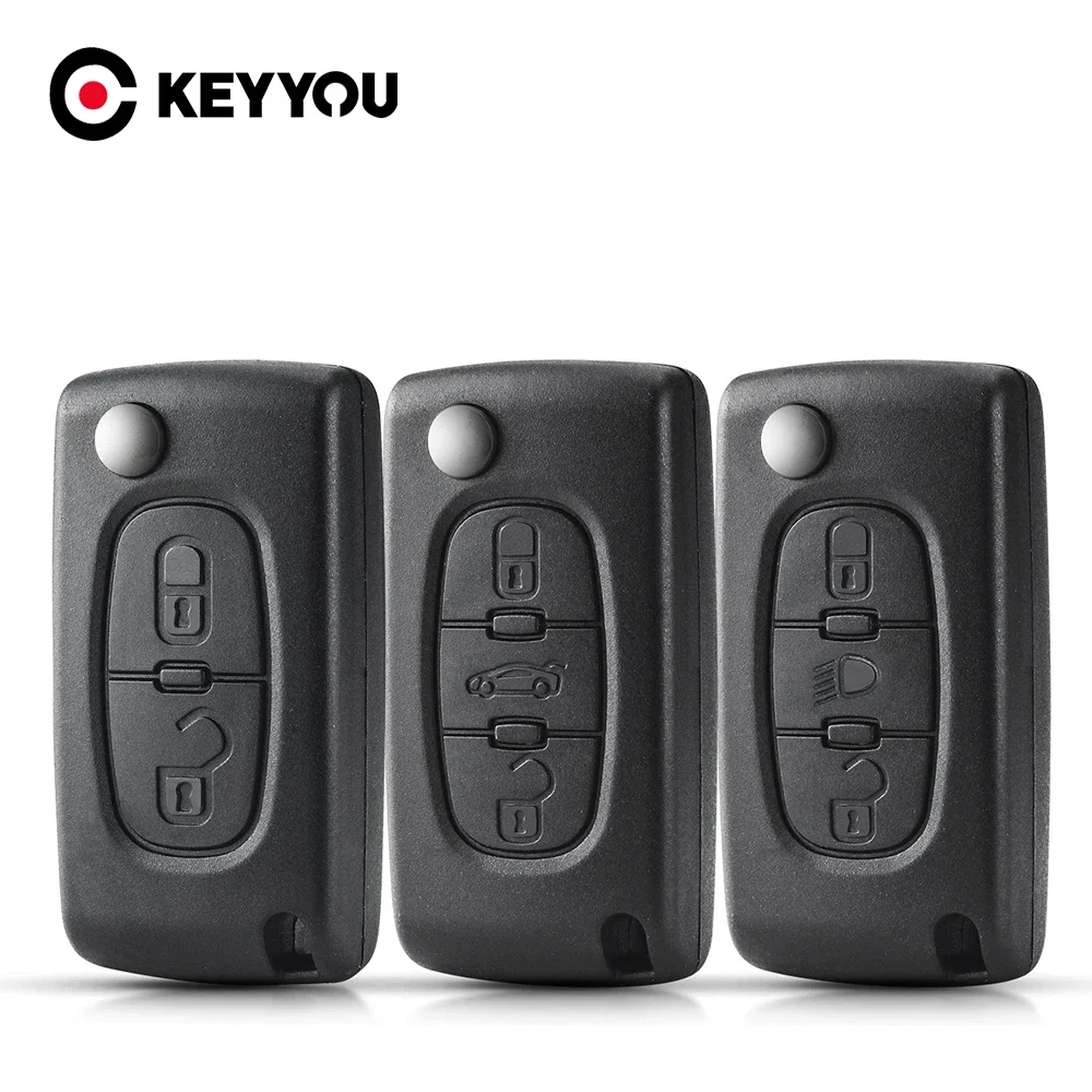 KEYYOU For Peugeot 206 408 1/2/3/4/5/6/807 Partner For Citroen C1/2/3/4/5/6/7/8 Xsara Picasso Remote Car Key Shell CE0523/36
