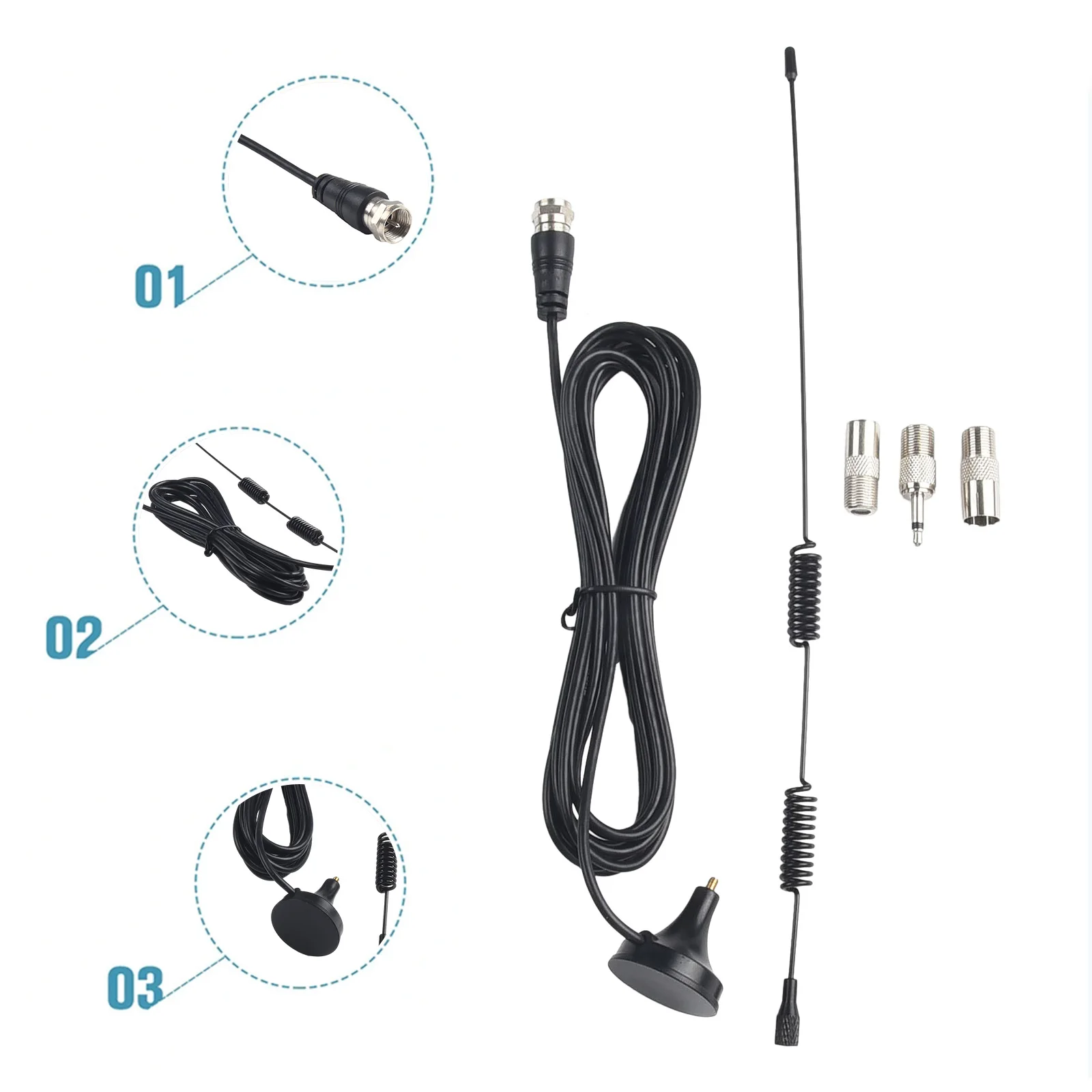 Indoor Digital Audio Antenna, Enhance FM AM Radio Reception, Magnetic Base Mount, Compatible With AV Audio Vedio Systems