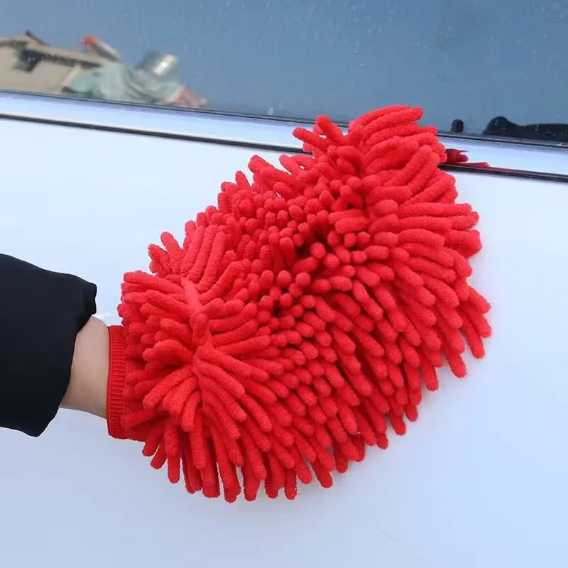 Car Wash Glove Coral Mitt Soft Anti-scratch for Car Wash Multifunction Thick Cleaning Glove Car Wax Detailing Brush