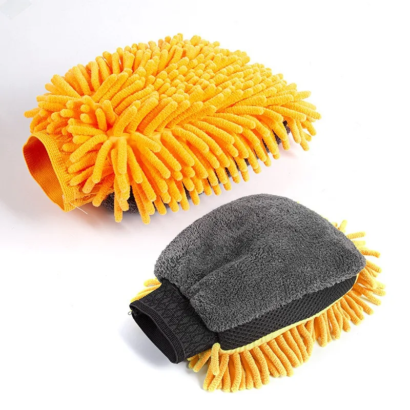 Car Wash Glove Coral Mitt Soft Anti-scratch for Car Wash Multifunction Thick Cleaning Glove Car Wax Detailing Brush