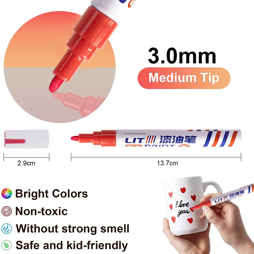 Waterproof Car Scratch Repair Pen Auto Wheel Tire Oily Painting Mark Pen Touch Up Paint Fill Remover Vehicle Tyre Paint Marker