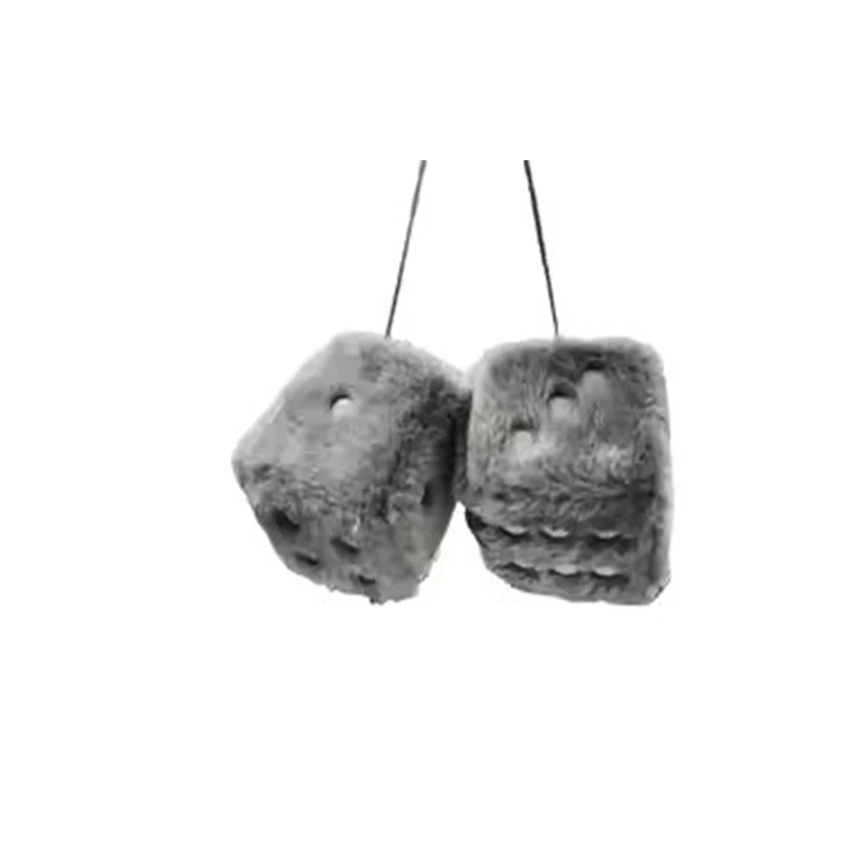 Fuzzy Dice for Car Mirror Pair of 2.7” Retro Square Fuzzy Plush Dice with Dots for Hanging Car Accessories Interior Fluffy