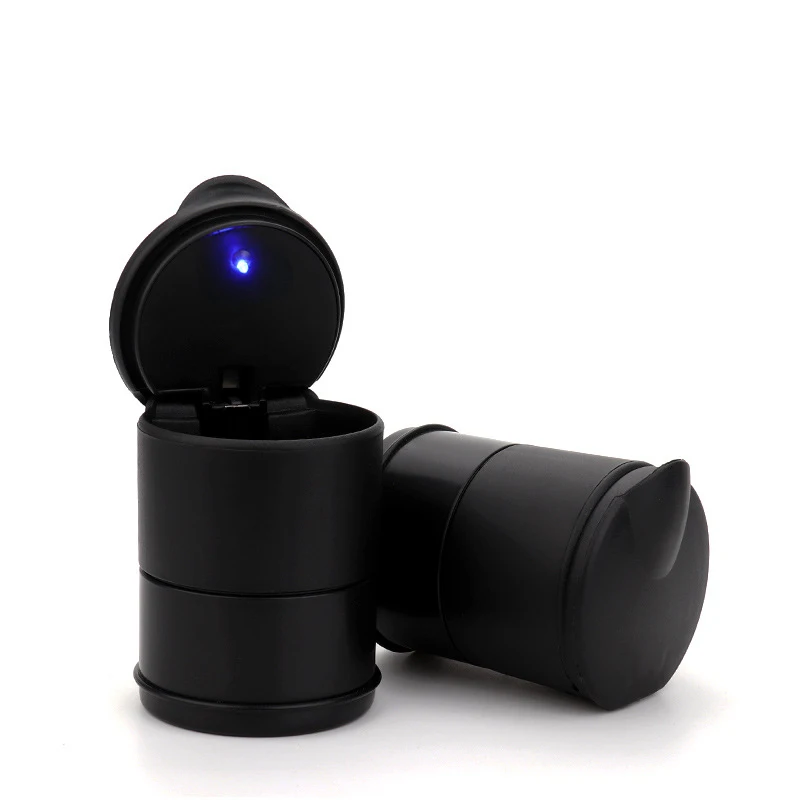 Car Ashtray LED Alloy Ash Tray Plastic Cup Portable Smokeless Auto Ashtray Flame Retardant Cigarette Holder Box Accessories