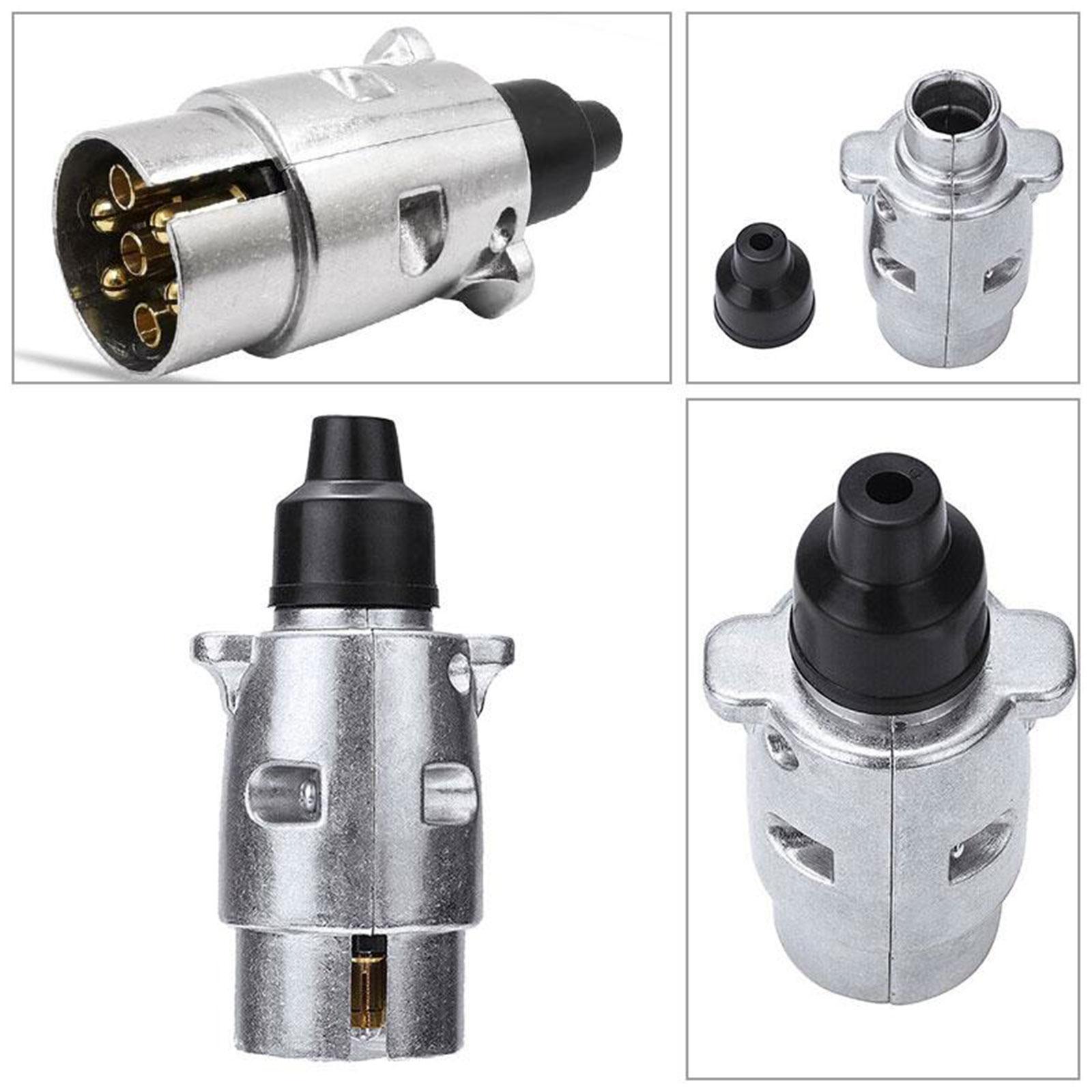 7 Pin Plug Trailer Truck Aluminium Alloy Towing Electrics 12V Connector Replacement For RV Truck EU Plug New