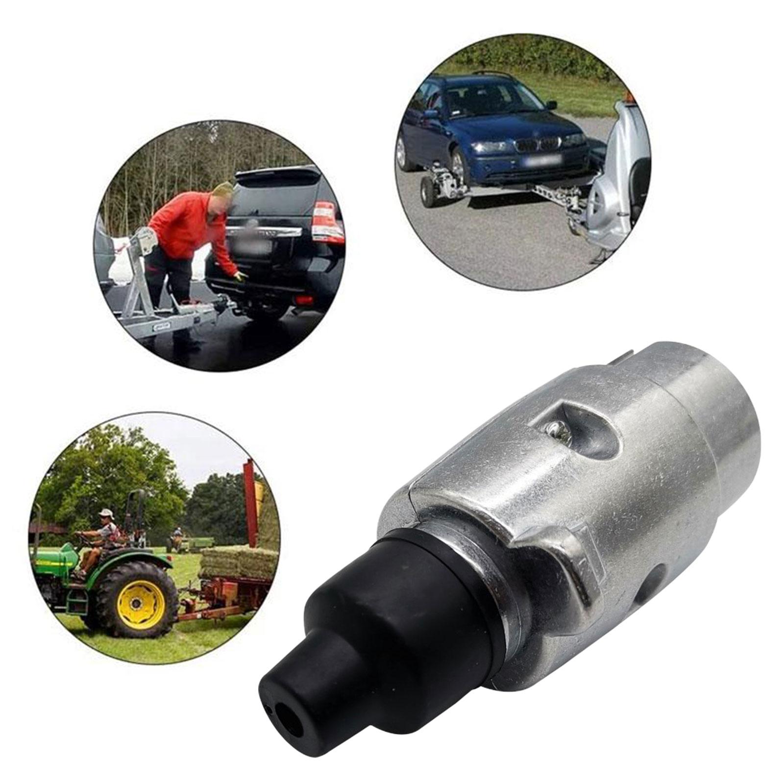 7 Pin Plug Trailer Truck Aluminium Alloy Towing Electrics 12V Connector Replacement For RV Truck EU Plug New