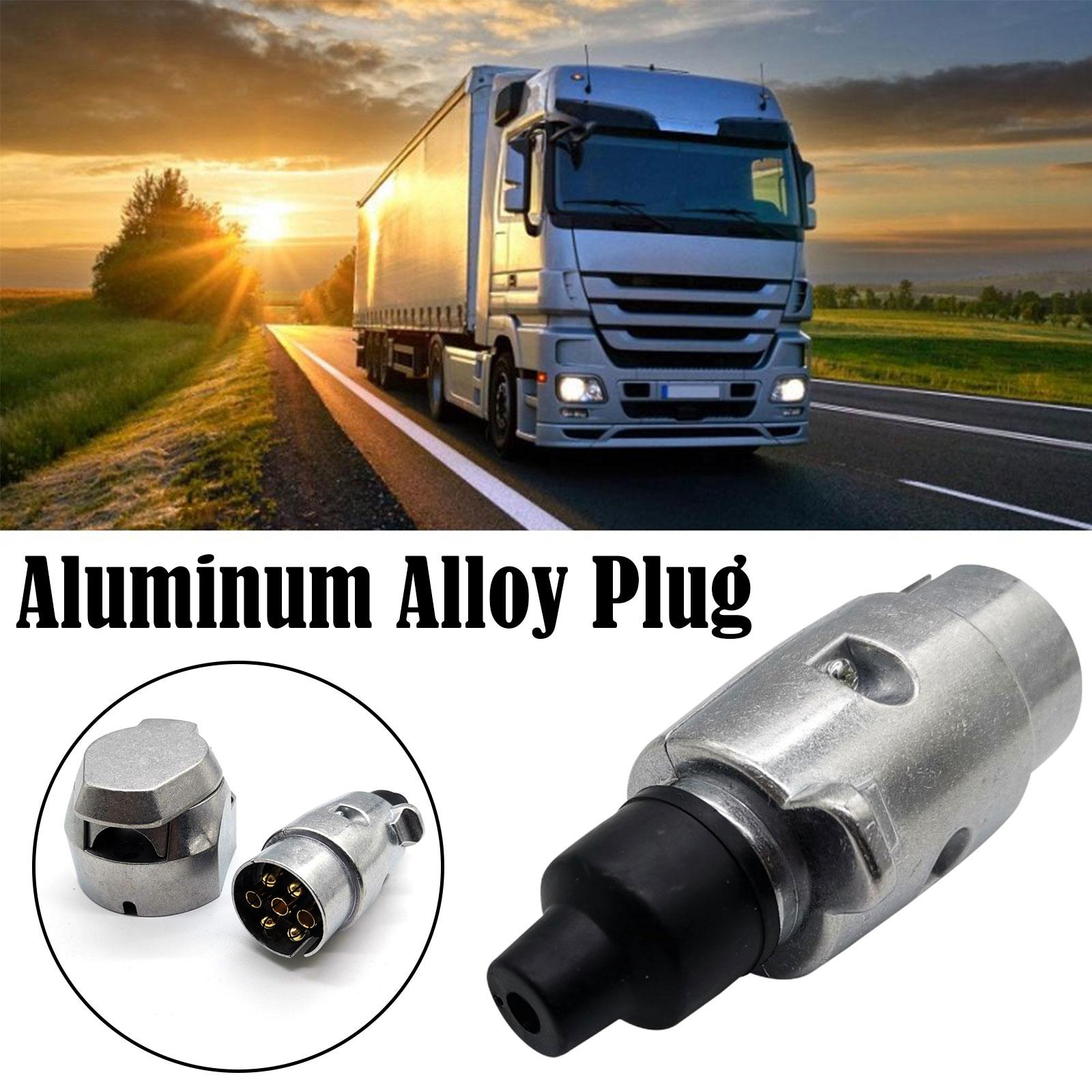 7 Pin Plug Trailer Truck Aluminium Alloy Towing Electrics 12V Connector Replacement For RV Truck EU Plug New