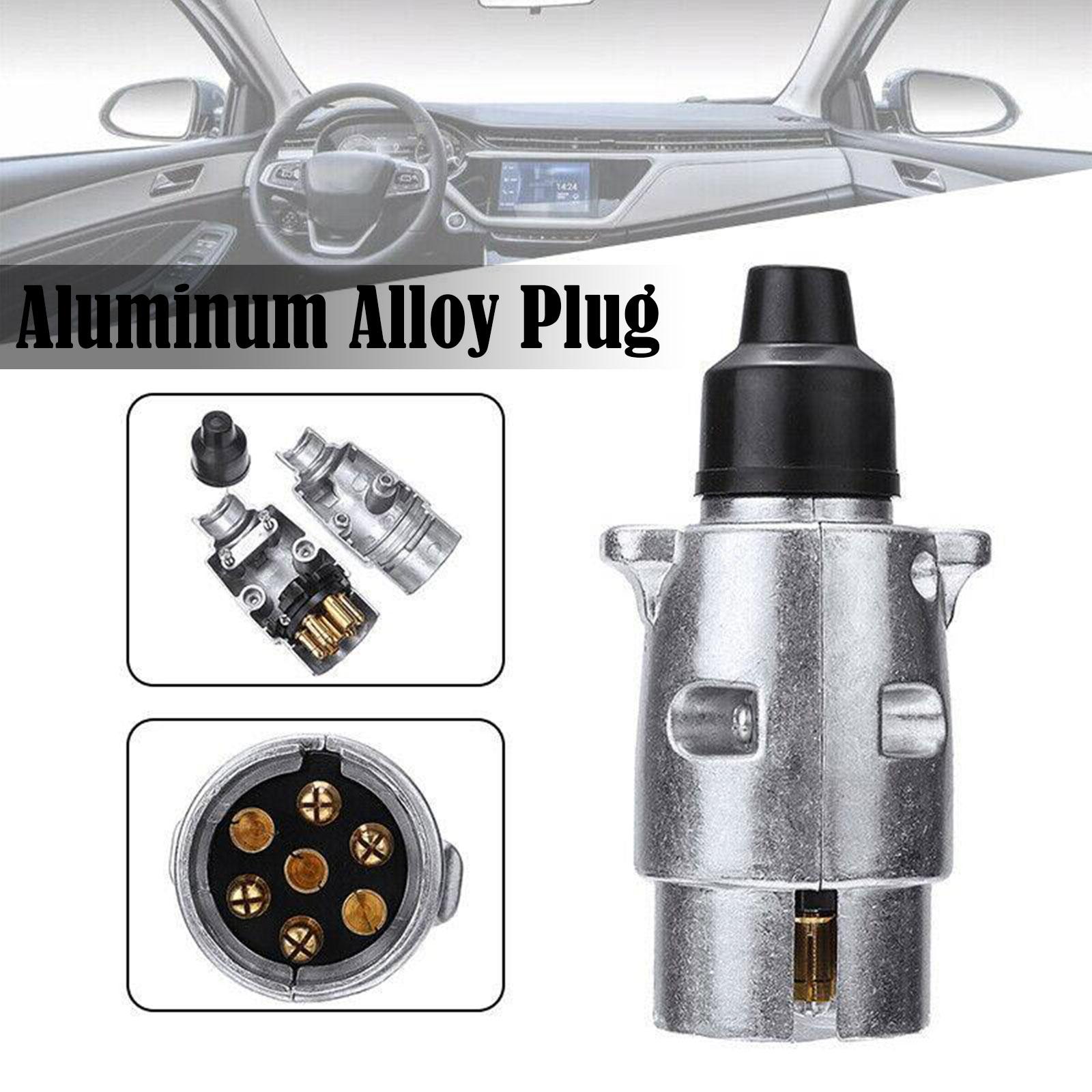 7 Pin Plug Trailer Truck Aluminium Alloy Towing Electrics 12V Connector Replacement For RV Truck EU Plug New