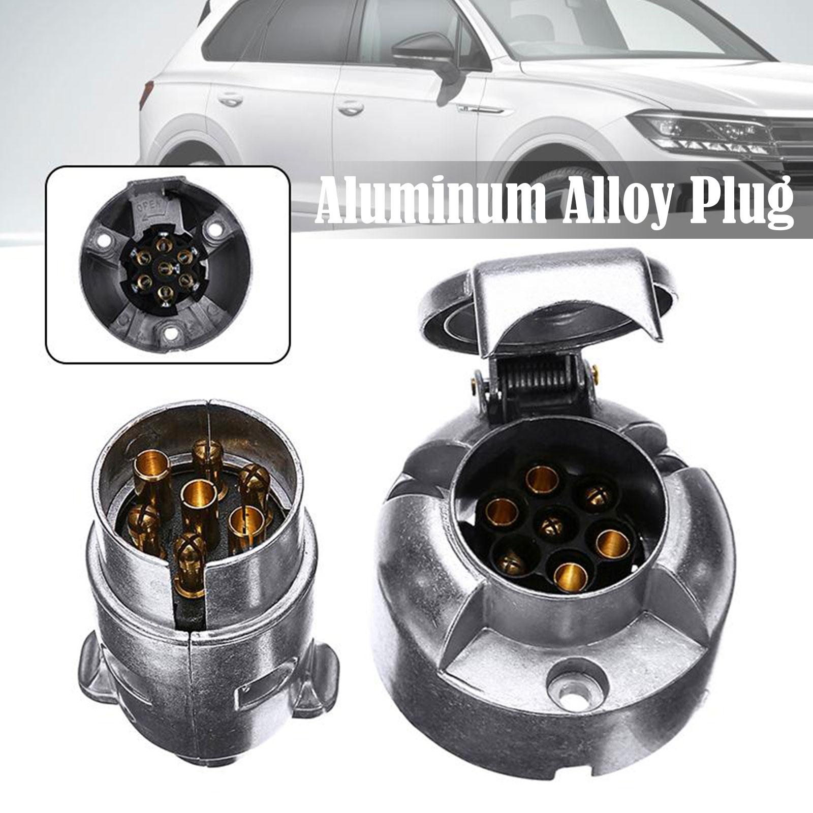 7 Pin Plug Trailer Truck Aluminium Alloy Towing Electrics 12V Connector Replacement For RV Truck EU Plug New