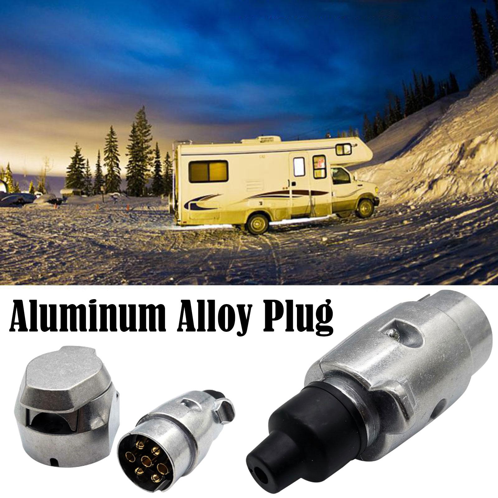 7 Pin Plug Trailer Truck Aluminium Alloy Towing Electrics 12V Connector Replacement For RV Truck EU Plug New