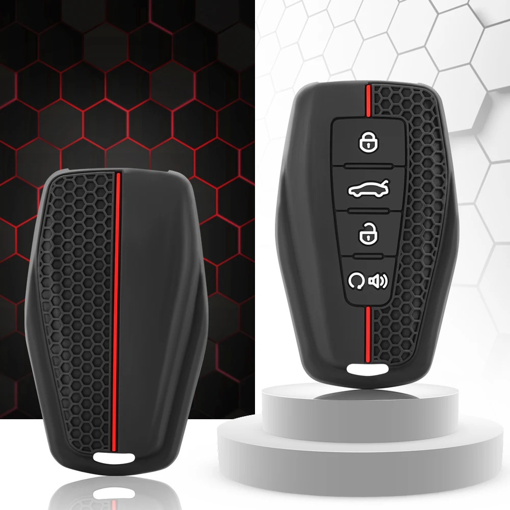 Silicone Car Key Case Cover For Geely Coolray X6 Emgrand Global Hawk GX7 Accessories