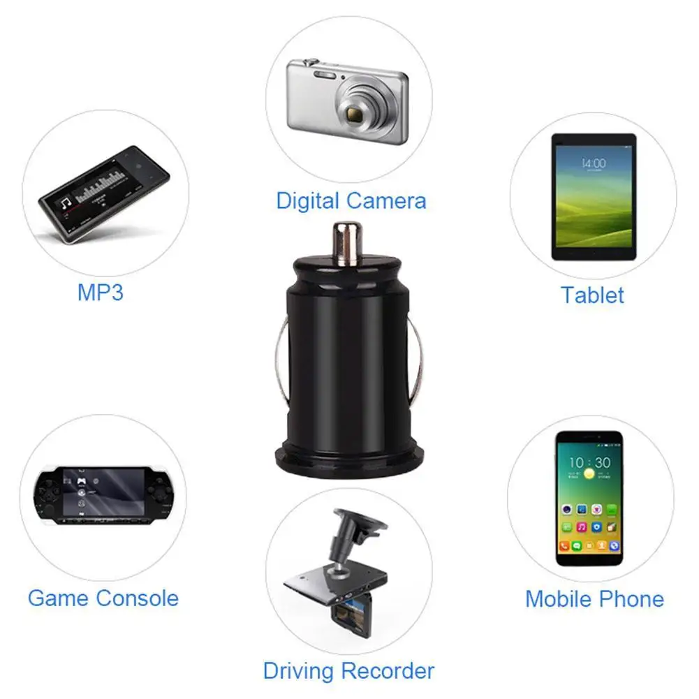 Dual USB Car Charger 5A Fast Charing 2 Port 12-24V Cigarette Socket Lighter Car USBC Charger For All Smart Phones Adapter
