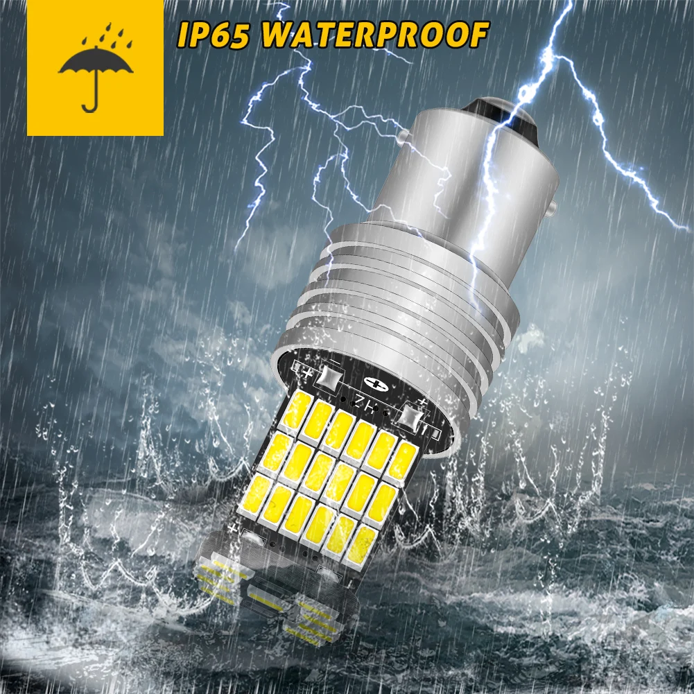 2PCS 1156 BA15S P21W S25 7506 LED Bulbs High Power 45pcs 4014SMD Super Bright 1200LM Replace For Car Reversing Light White