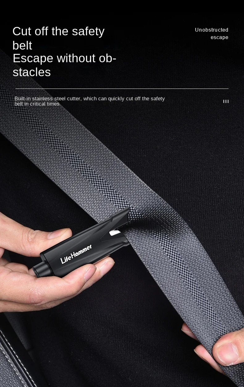 Car Safety Hammer Auto Emergency Glass Window Breaker Seat Belt Cutter Life-Saving Car Emergency Escape Hammer Survival Whistle