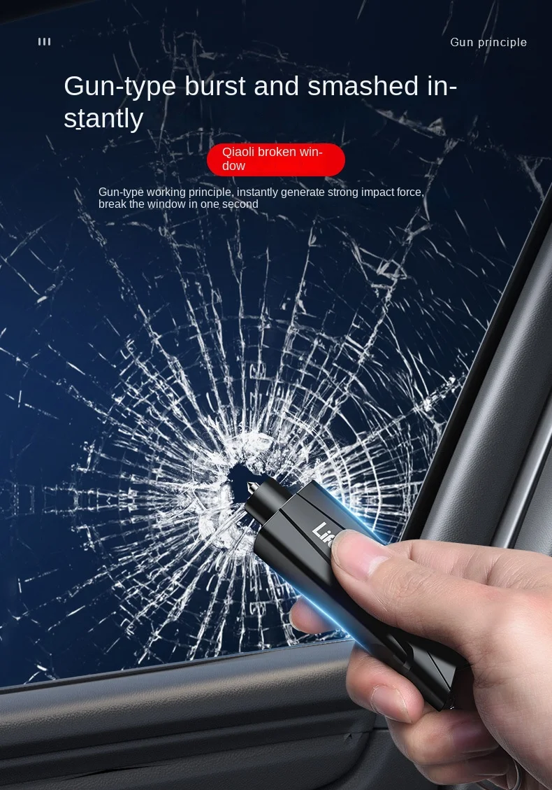 Car Safety Hammer Auto Emergency Glass Window Breaker Seat Belt Cutter Life-Saving Car Emergency Escape Hammer Survival Whistle