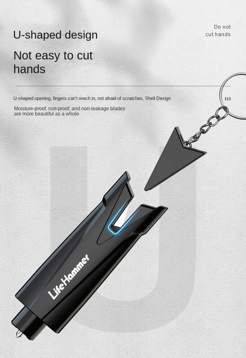 Car Safety Hammer Auto Emergency Glass Window Breaker Seat Belt Cutter Life-Saving Car Emergency Escape Hammer Survival Whistle