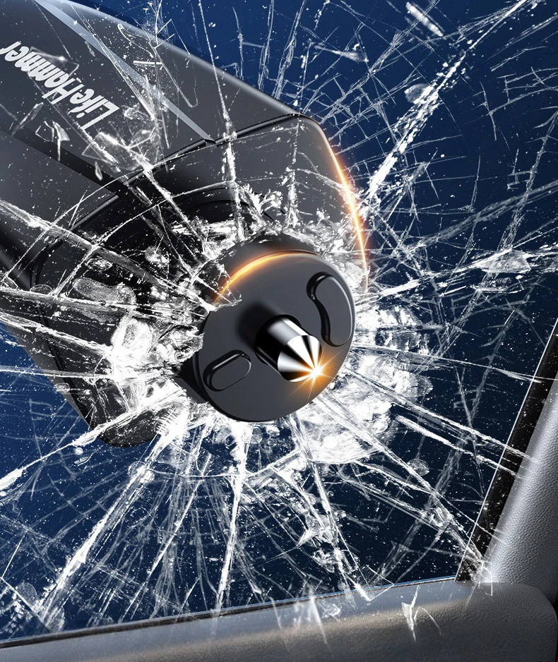 Car Safety Hammer Auto Emergency Glass Window Breaker Seat Belt Cutter Life-Saving Car Emergency Escape Hammer Survival Whistle