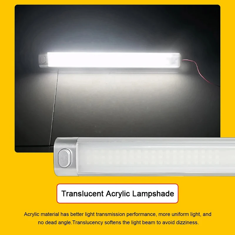 Compartment Light 12-85V 120LED Car Interior Light Bar Strip with Switch Truck RV Van Lorry Camper Boat Caravan Motorhome