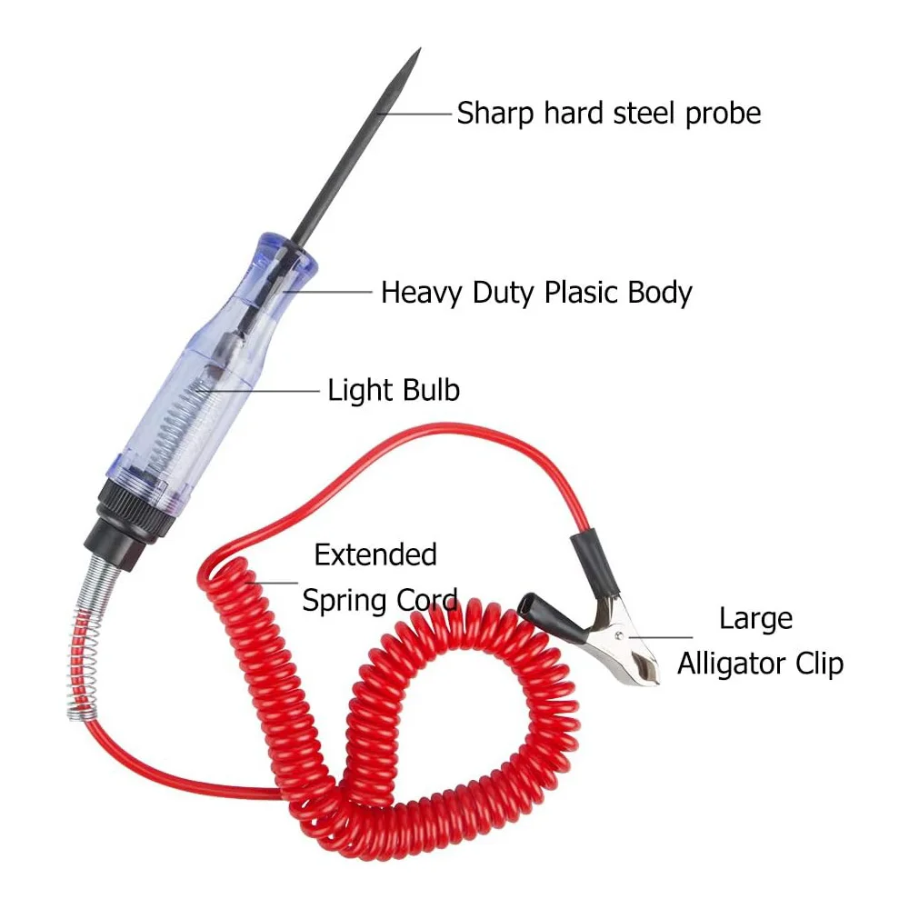 Diagnostic Test Tools Car Circuit Tester Auto Automotive Light Probe Pen DC 6V 12V 24V Test Automotive Motorcycle Accessories 